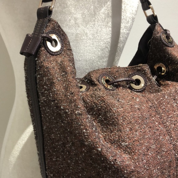 Helen Kaminski mahogany brown wool leather bucket bag - Picture 2 of 15